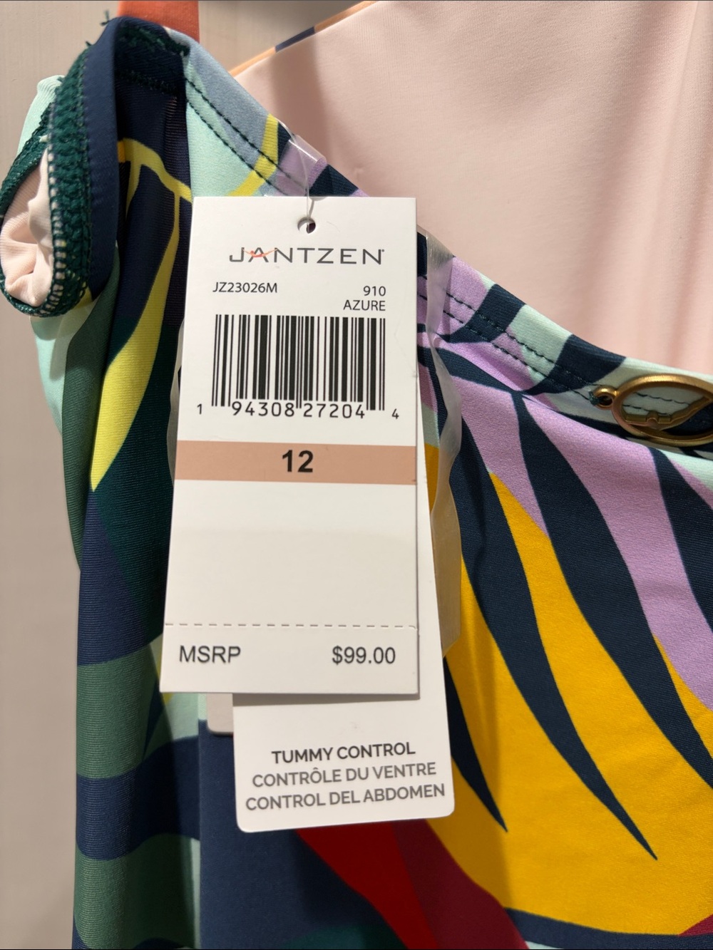 Jantzen Tropical Multi-Color One-Shoulder One-Piece Swimsuit - Picture 6 of 7